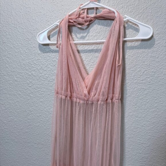 Forever 21 Sheer Pinkish-Mauve Ruffled Dress Size S - Picture 2 of 4